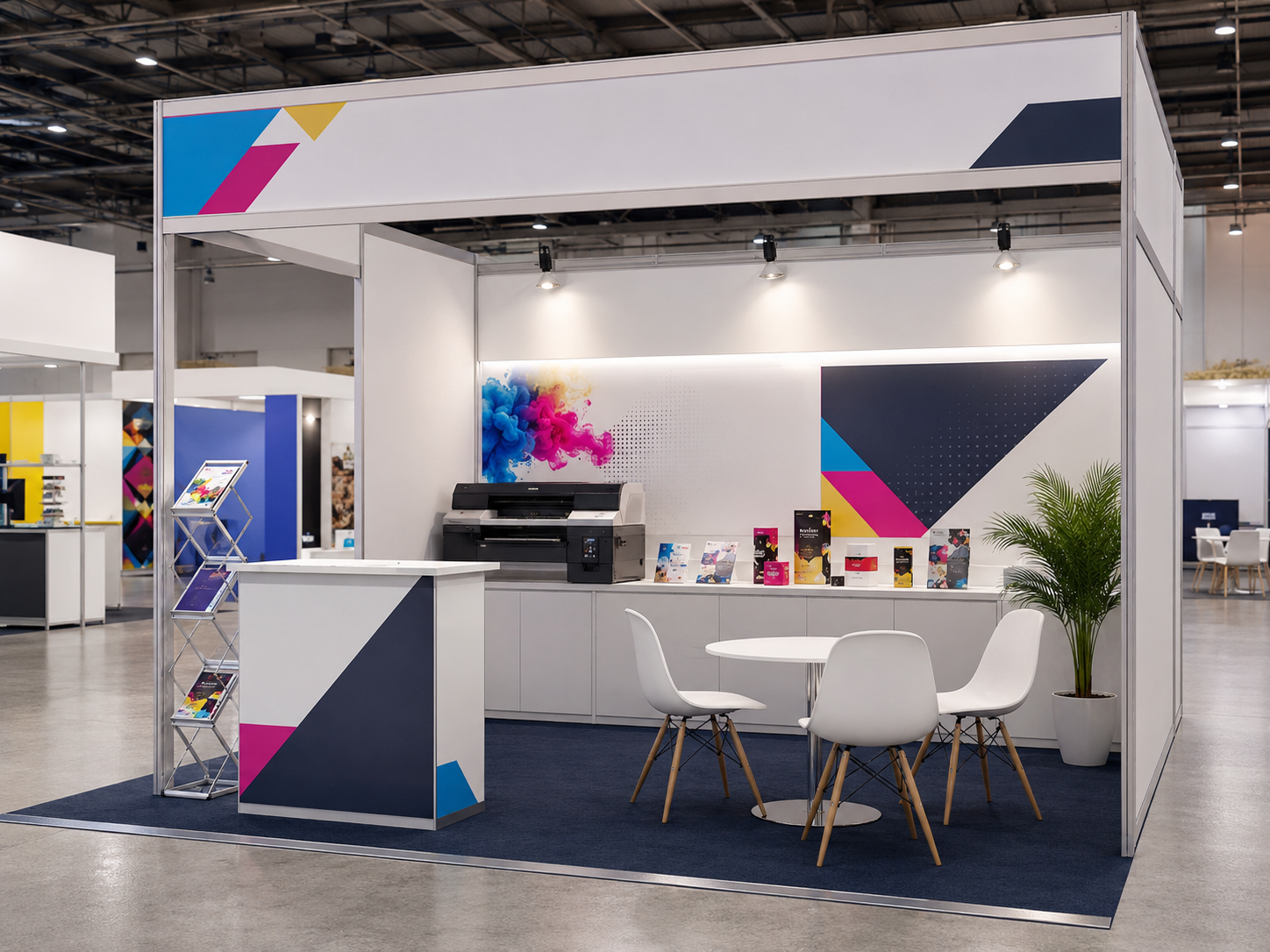 Exemple de stand aménagé proposé aux exposants du Global Print Expo